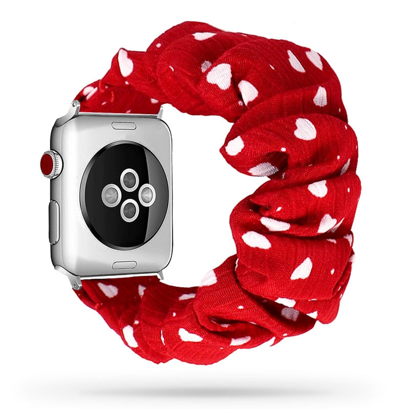 Armband scrunchie till Apple Watch 4, 5, SE, 6 och 7 (42 olika modeller)