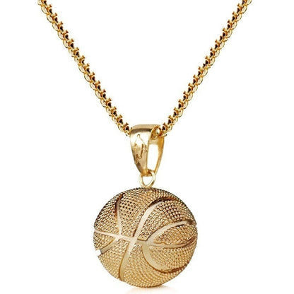 Halsband med basketboll (guld- och silverfärg)