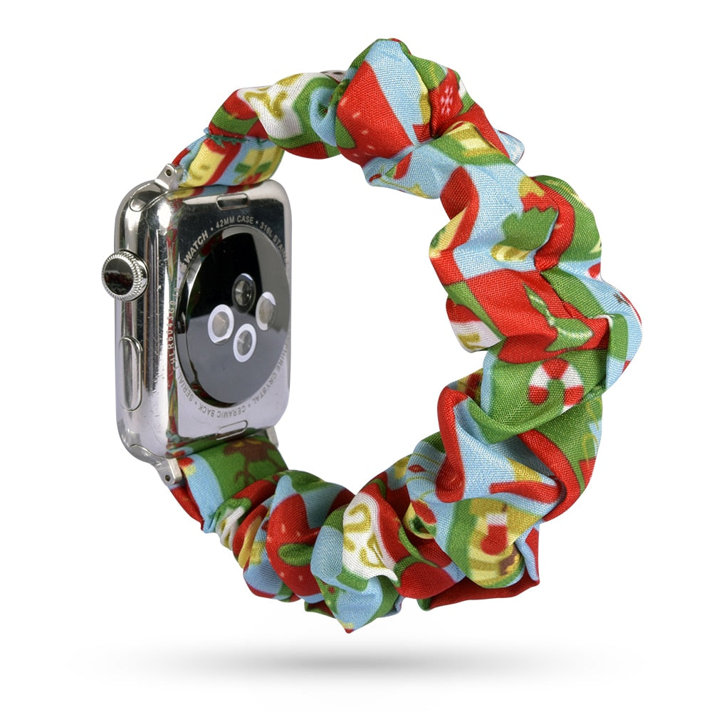 Armband scrunchie till Apple Watch 4, 5, SE, 6 och 7 (42 olika modeller)