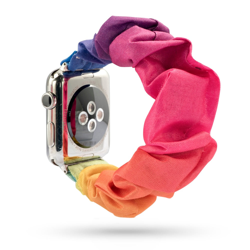 Armband scrunchie till Apple Watch 4, 5, SE, 6 och 7 (42 olika modeller)